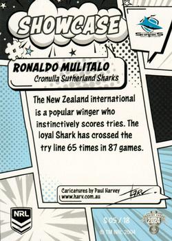 2024 NRL Traders Titanium - Showcase Caricatures #S05 Ronaldo Mulitalo Back